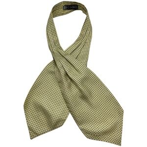TIE RACK Yellow Paisley Silk LUXURY Ascot Cravat ENGLAND